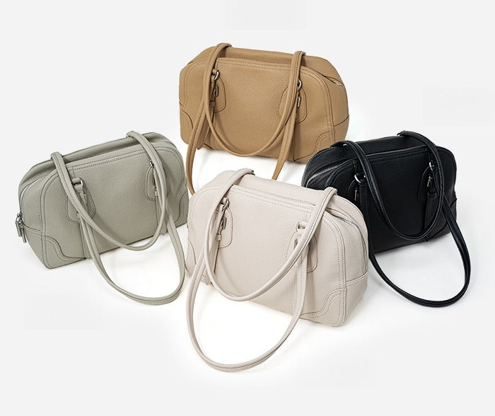 Genuine leather handbags Large Purses for women Fashion handbags  Small leather shoulder bag for everyday use Work bags for women Structured leather bag  No logo genuine leather shoulder bag