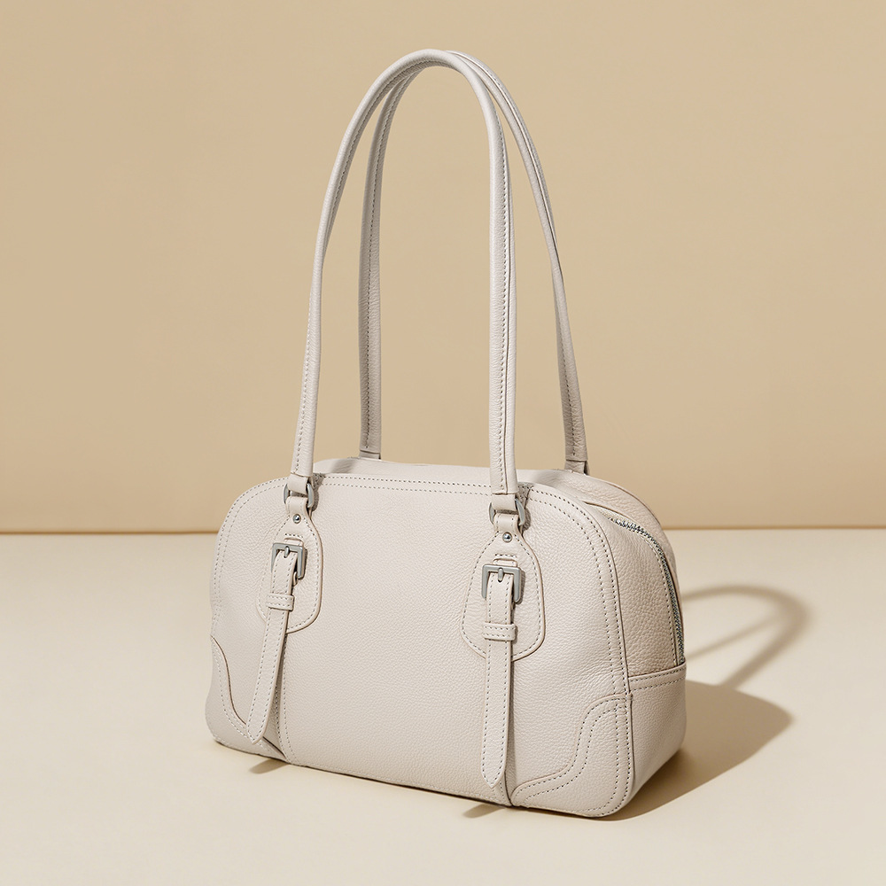 Genuine leather handbags Large Purses for women Fashion handbags  Small leather shoulder bag for everyday use Work bags for women Structured leather bag  No logo genuine leather shoulder bag