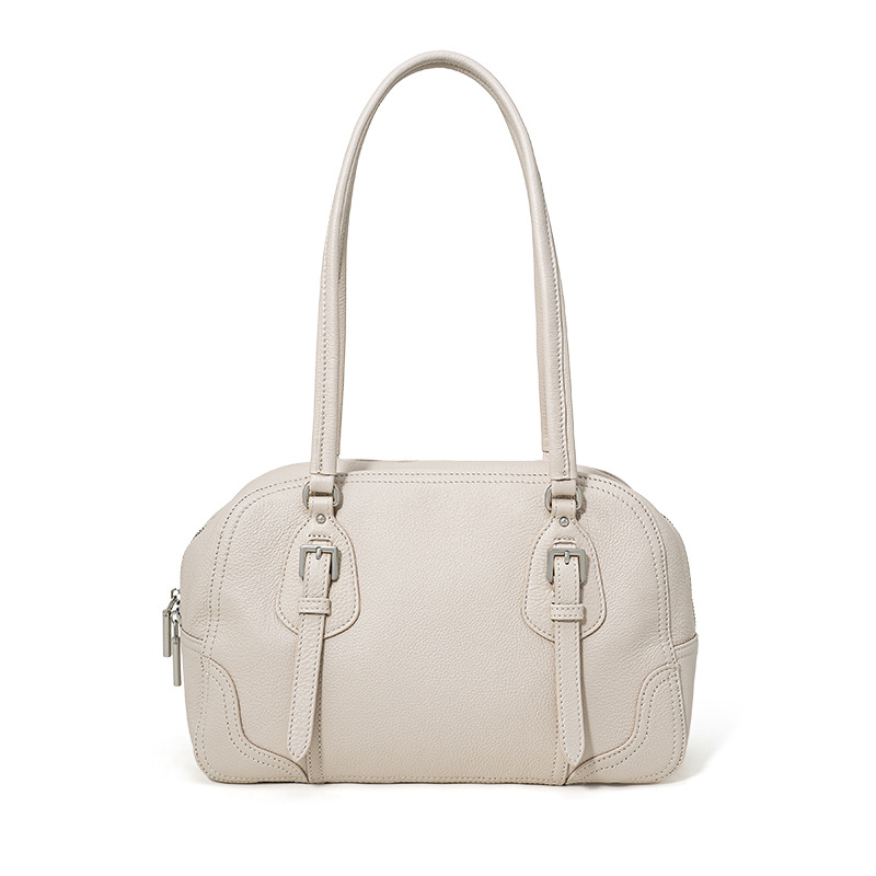 Genuine leather handbags Large Purses for women Fashion handbags  Small leather shoulder bag for everyday use Work bags for women Structured leather bag  No logo genuine leather shoulder bag