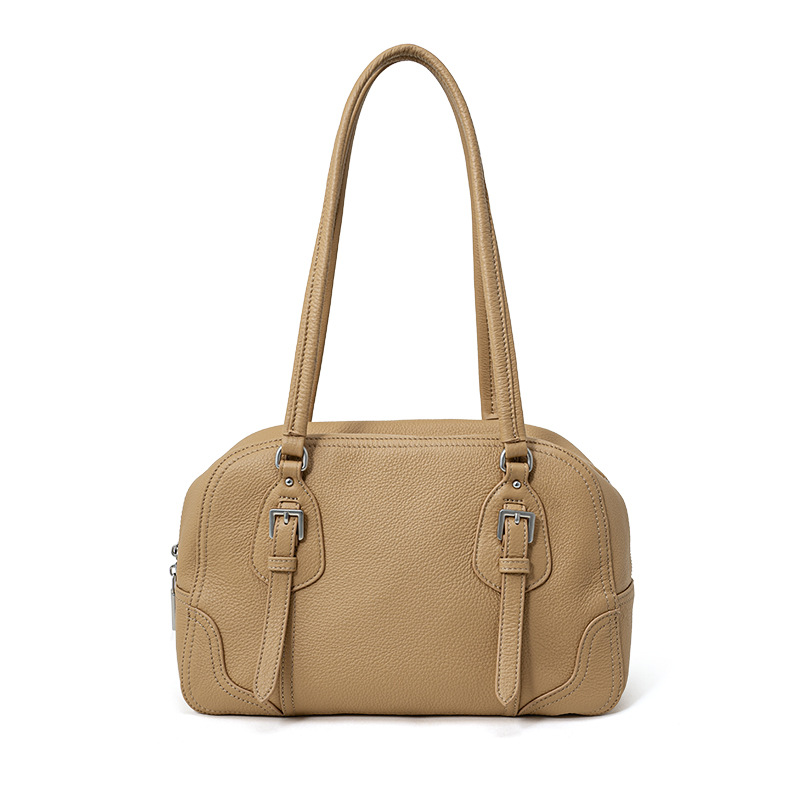 Genuine leather handbags Large Purses for women Fashion handbags  Small leather shoulder bag for everyday use Work bags for women Structured leather bag  No logo genuine leather shoulder bag