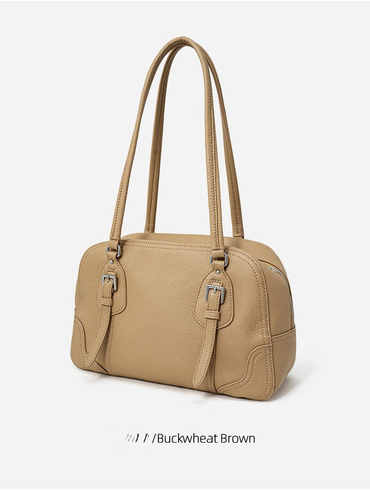 Genuine leather handbags Large Purses for women Fashion handbags  Small leather shoulder bag for everyday use Work bags for women Structured leather bag  No logo genuine leather shoulder bag