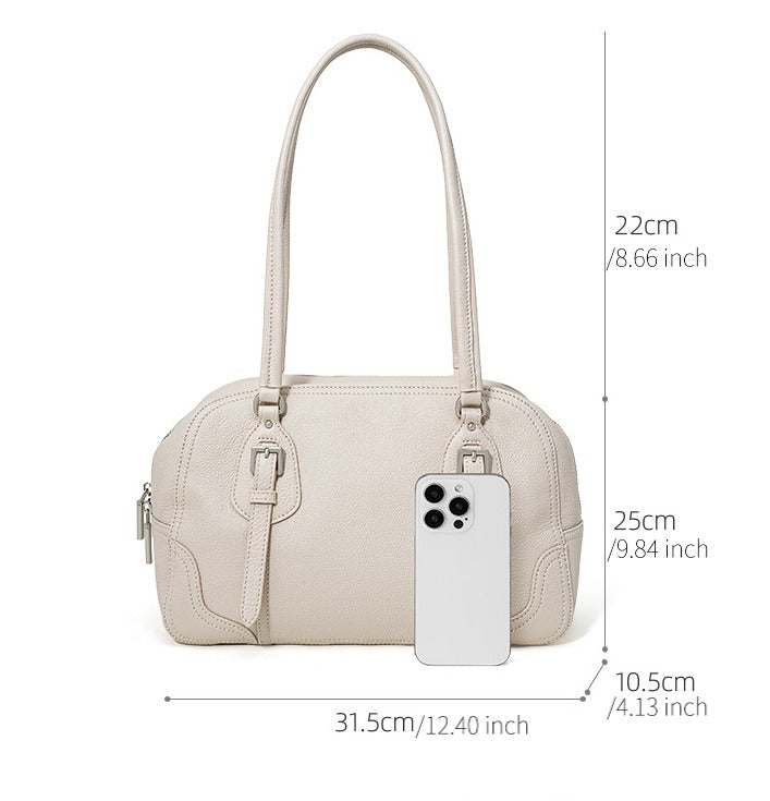 Genuine leather handbags Large Purses for women Fashion handbags  Small leather shoulder bag for everyday use Work bags for women Structured leather bag  No logo genuine leather shoulder bag