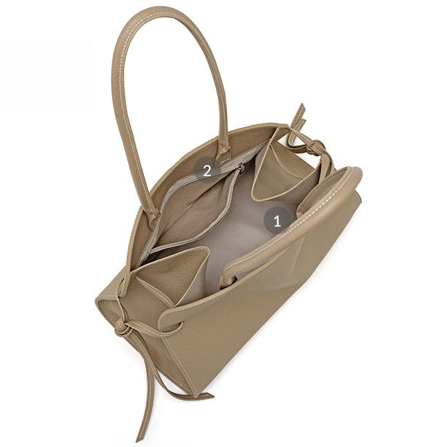 Top grain leather tote bag office Women’s bags Fashion handbags  Genuine leather handbags  shoulder bag for everyday use Minimalist leather purse no logo Structured leather bag