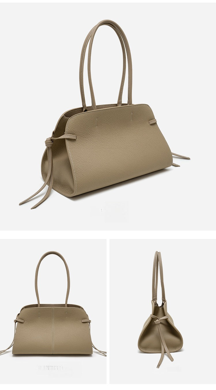 Top grain leather tote bag office Women’s bags Fashion handbags  Genuine leather handbags  shoulder bag for everyday use Minimalist leather purse no logo Structured leather bag