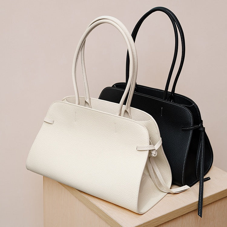 Top grain leather tote bag office Women’s bags Fashion handbags  Genuine leather handbags  shoulder bag for everyday use Minimalist leather purse no logo Structured leather bag