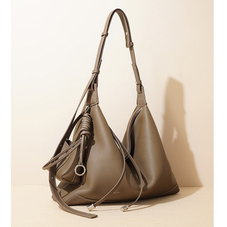Leather  bag office Work bag for women Shoulder Hobo Bag Commuter Hobo Soft Leather Bag  No logo genuine leather shoulder bag