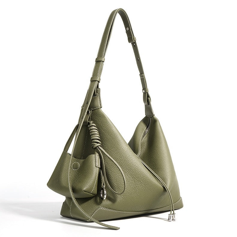 Leather  bag office Work bag for women Shoulder Hobo Bag Commuter Hobo Soft Leather Bag  No logo genuine leather shoulder bag