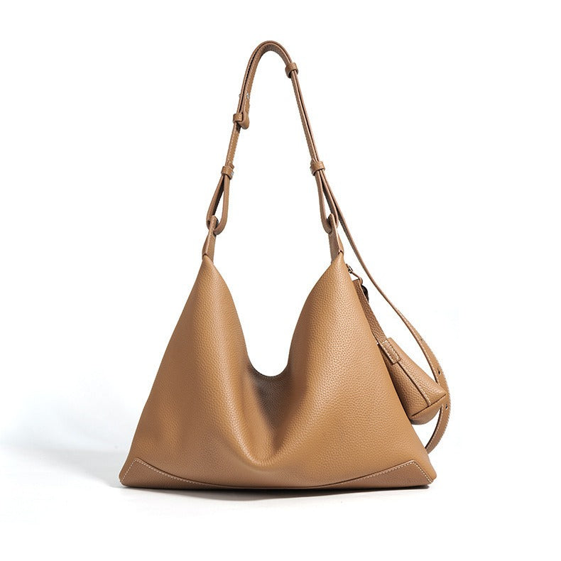 Leather  bag office Work bag for women Shoulder Hobo Bag Commuter Hobo Soft Leather Bag  No logo genuine leather shoulder bag