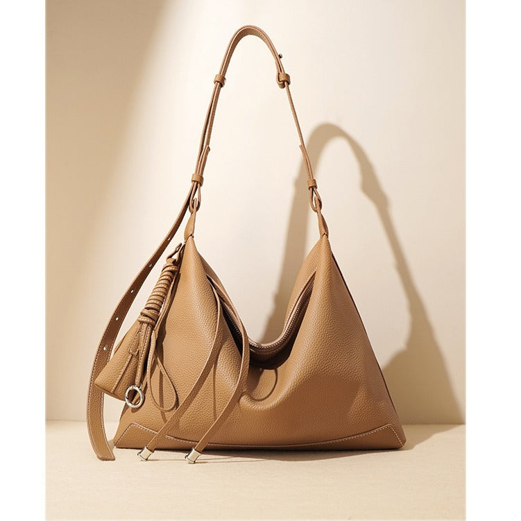 Leather  bag office Work bag for women Shoulder Hobo Bag Commuter Hobo Soft Leather Bag  No logo genuine leather shoulder bag