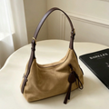 Suede Underarm Bag, Large‑Capacity Fashion‑Forward Commuter Soft‑Leather Dumpling Shoulder bag
